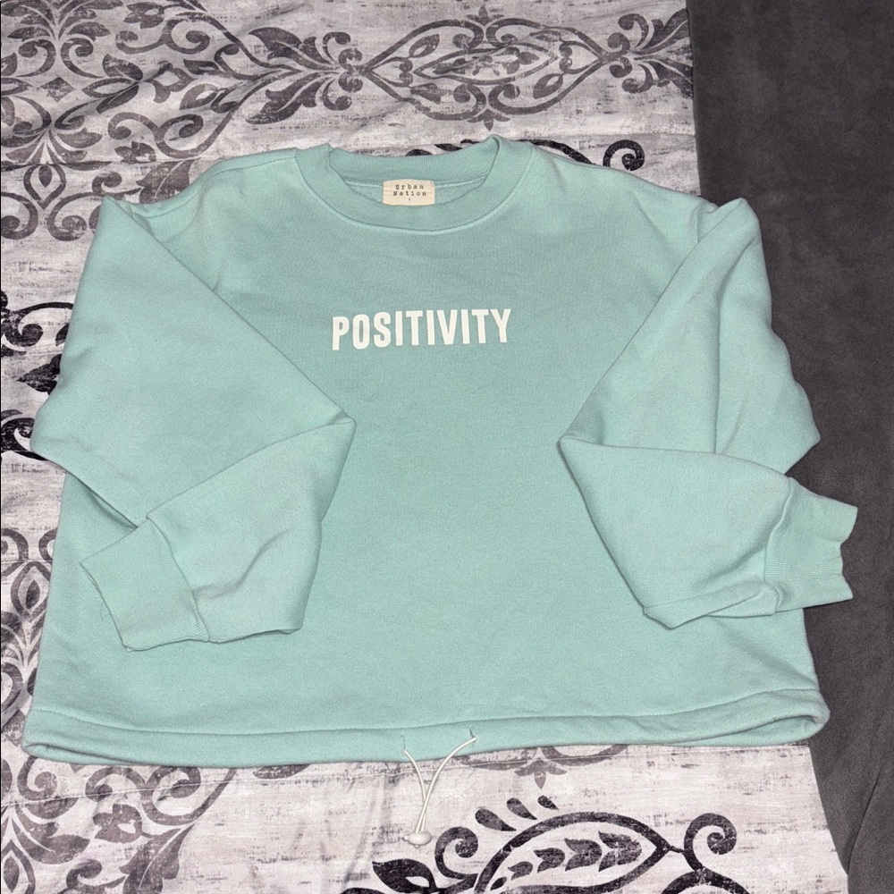 Positivity Women's Crew Neck Sweater cropped - Mint